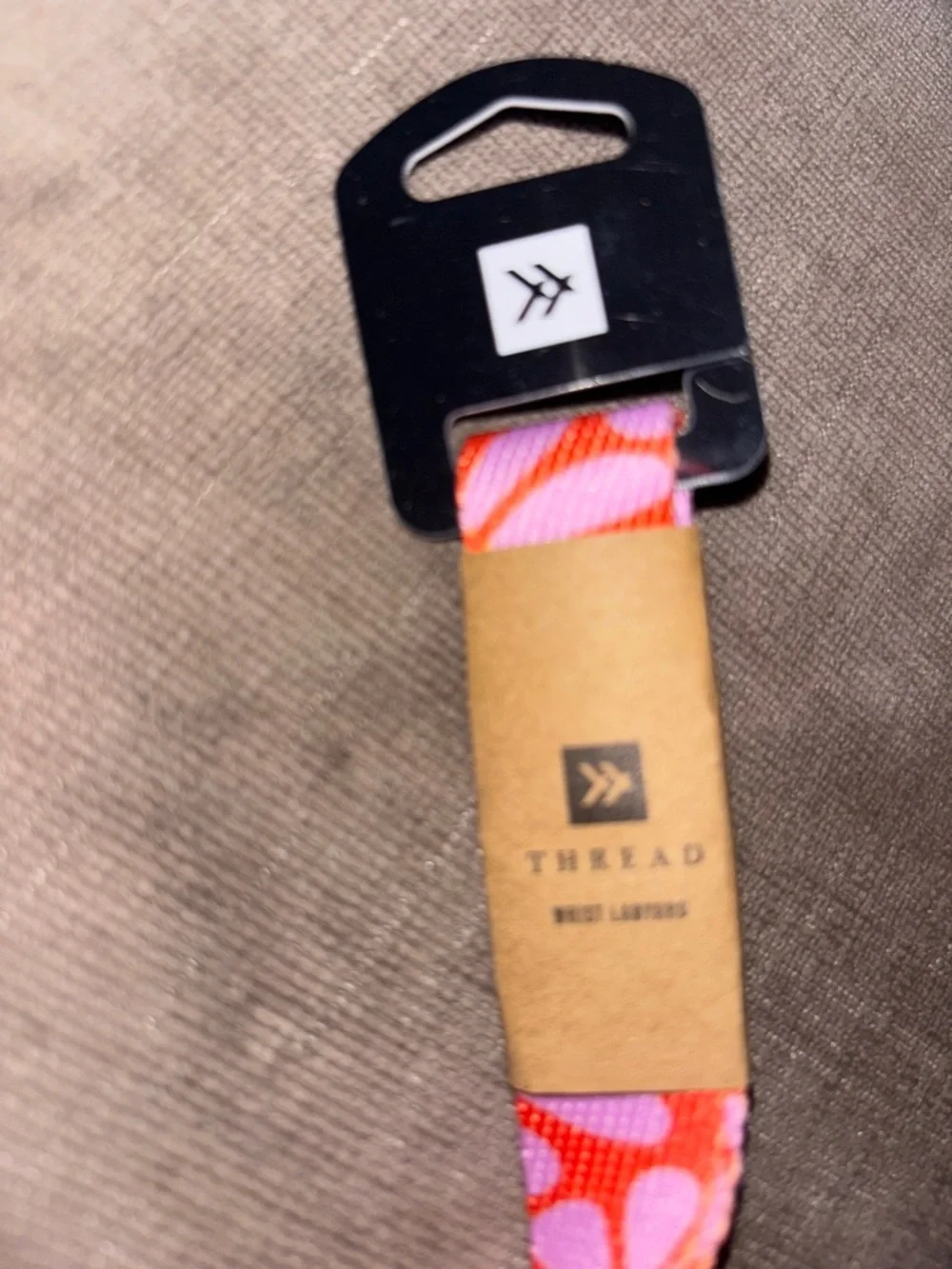 THREAD Floral Pink & Coral Lanyard with Card Holder
